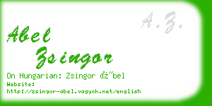 abel zsingor business card